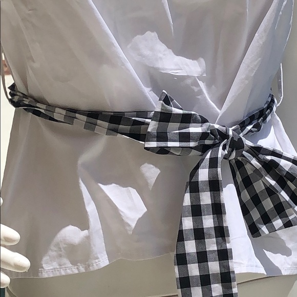 NWT After Market off the shoulder, tie waist, top - Picture 7 of 9